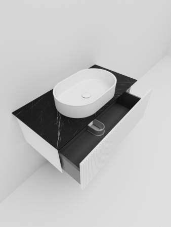 Тумба со столешницей La Fenice TERRA NFNC-01-TER-B-80-3-GB 80х50 подвесная цвет белый