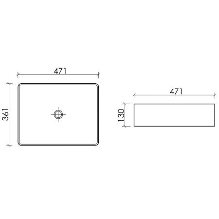 Раковина из сантехнического фарфора Ceramica Nova ELEMENT CN6069 50х40 накладная цвет белый без отверстий под смеситель