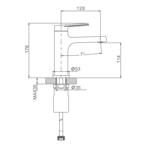 Смеситель Splenka S50 S50.10.09 на раковину серый - фото 3