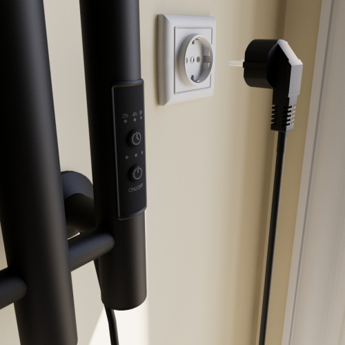 Полотенцесушитель Маргроид Inaro Inaro-8024-1049-9005R 27х80 электрический черный матовый - фото 5