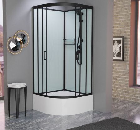 Душевая кабина Frank 148009 90х90 четверть круга без крыши ориентация универсальная