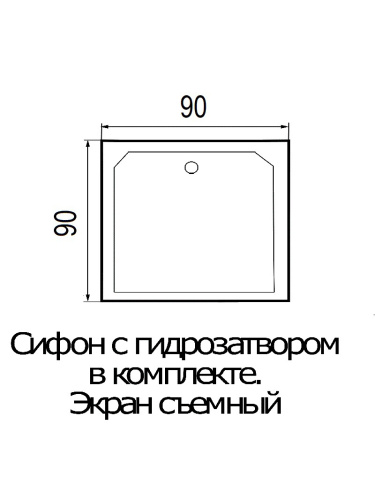 Душевой поддон WEMOR 90/38 S (10000002983) 90х90 акрил белый - фото 2