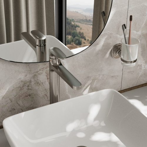 Смеситель WasserKRAFT Spree 1400 1403H на столешницу никель - фото 4