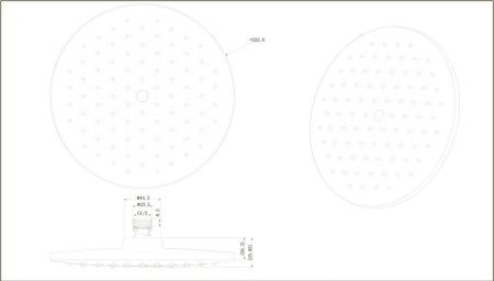 Верхний душ Bravat Built-in P70253BW-ENG 20х20 черный