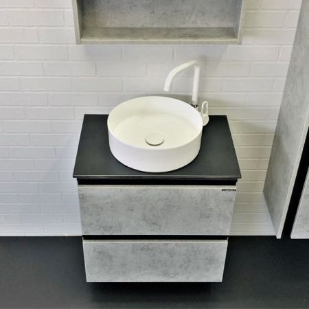 Тумба с раковиной Comforty Эдинбург 00-00005701CF 60х40 подвесная цвет серый