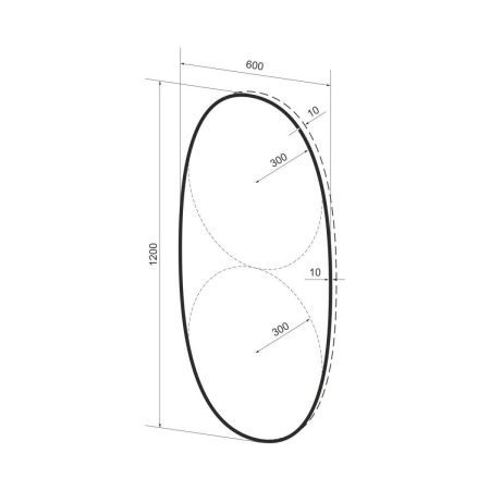 Зеркало Wellsee 7 Rays' Spectrum 172201480 60х120 подвесное