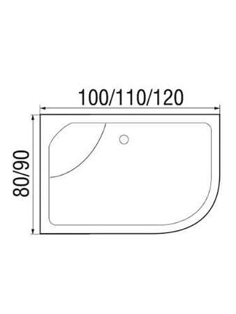 Душевая кабина River NARA 10000002823 120х80 асимметричная с крышей ориентация правая