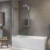 Душевая шторка на ванну Novellini Aurora AURORAN175-1K 75х150 стекло прозрачное профиль хром ориентация универсальная