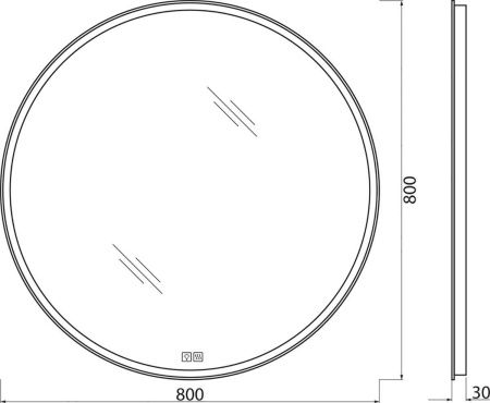 Зеркало с подсветкой и антизапотеванием BelBagno SPC-RNG-800-LED-TCH-WARM 80х80 подвесное