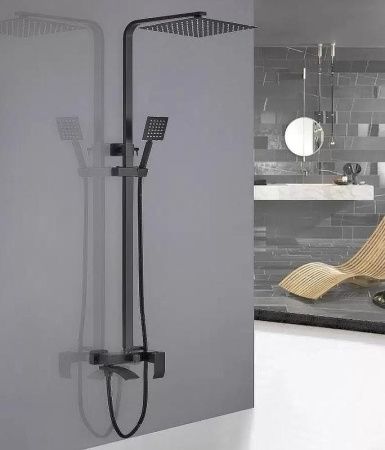 Душевая стойка ALMAes ECO GK-0315 настенная цвет черный