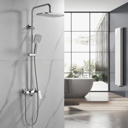 Душевая стойка Shevanik S4136 настенная цвет хром