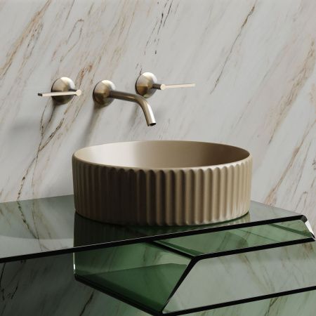 Раковина из сантехнического фарфора Ceramica Nova ELEMENT CN6057MC 40х40 накладная цвет коричневый без отверстий под смеситель