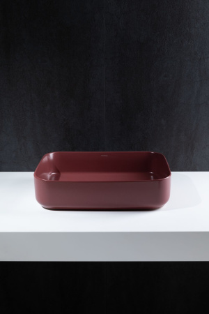 Раковина керамическая Allen Brau Fantasy 4.11021.BD 50х36 накладная цвет красный без отверстий под смеситель