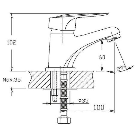 Смеситель Haiba HB37 HB1037 на раковину хром