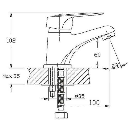 Cмеситель Haiba HB1037 на раковину хром - фото 2