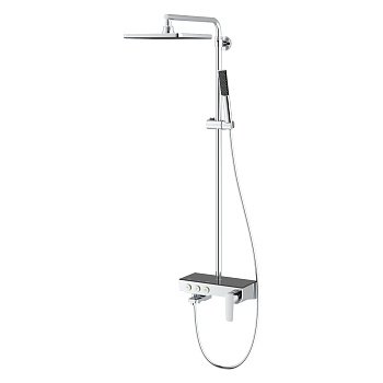 Душевая стойка Teska NIAGARA NG3501S настенная цвет хром/черное стекло Душевая стойка Teska NIAGARA NG3501S настенная цвет хром/черное стекло