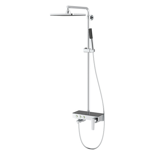Душевая стойка Teska NIAGARA NG3501S настенная цвет хром/черное стекло