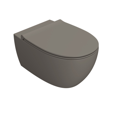 Чаша унитаза подвесная Globo 4ALL MDS03.AT цвет серый матовый без сиденья безободковая каскадный смыв