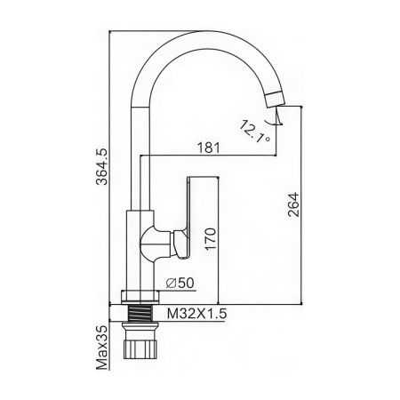 Смеситель для кухни Maretti Aria AR31RZZ845 на мойку хром