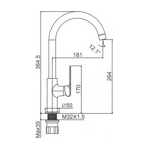 Смеситель для кухни Maretti Aria AR31RZZ845 на мойку хром - фото 3