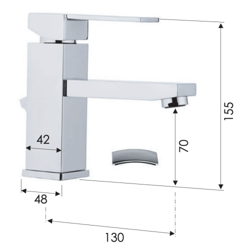 Смеситель Remer Qubika Q10 на раковину хром - фото 2