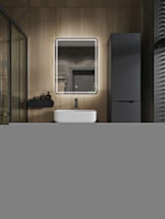 Тумба с раковиной Orange Line Li-60TugMDF+B05-500W 60х50 подвесная цвет черный