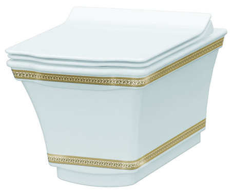 Чаша унитаза подвесная Boheme Hermitage 951-G цвет белый без сиденья безободковый