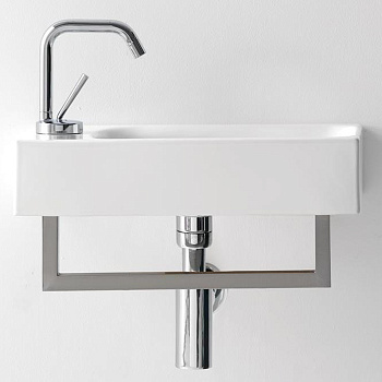 Раковина из сантехнического фарфора Kerasan Cento 353701L*1 45х25 накладная цвет белый 1 отверстие под смеситель