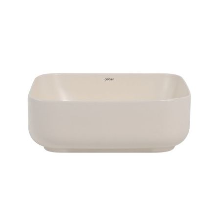 Раковина из сантехнического фаянса Abber RECHTECK AC2211MBE 40х40 накладная цвет бежевый без отверстий под смеситель