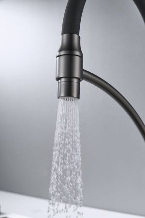 Смеситель для кухни Shevanik S743T-3 на мойку черный/оружейная сталь