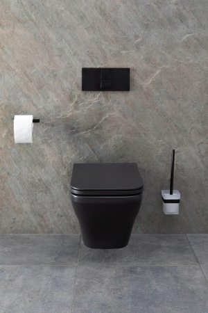 Чаша унитаза подвесная Allen Brau Infinity 4.21011.31 цвет черный матовый без сиденья безободковая каскадный смыв