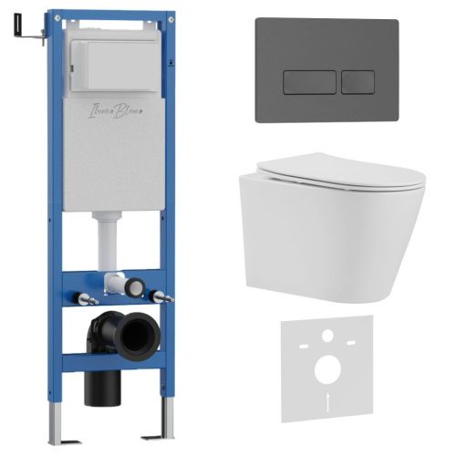 Комплект унитаз с инталляцией и клавишей смыва Iberica Blanca BURGOS ALTO IB.001M.BRA.234.218 - фото 2