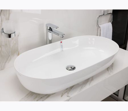 Раковина из сантехнического фаянса Hatria HAPPY HOUR Y8AL01 80х40 накладная цвет белый