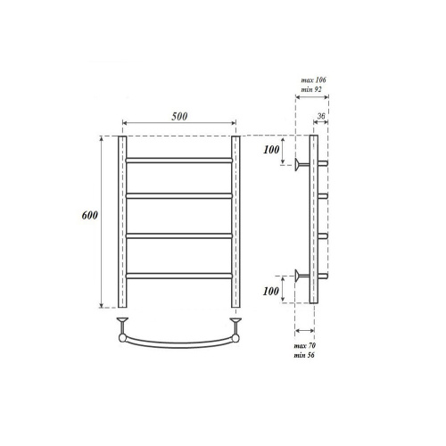 Полотенцесушитель Point Афина PN04156E электрический хром - фото 2
