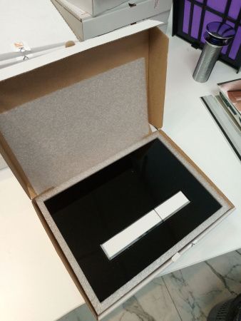 Клавиша смыва механическая KK POL Vitrum Grande V1 SPP/122/0/K цвет белый/черный