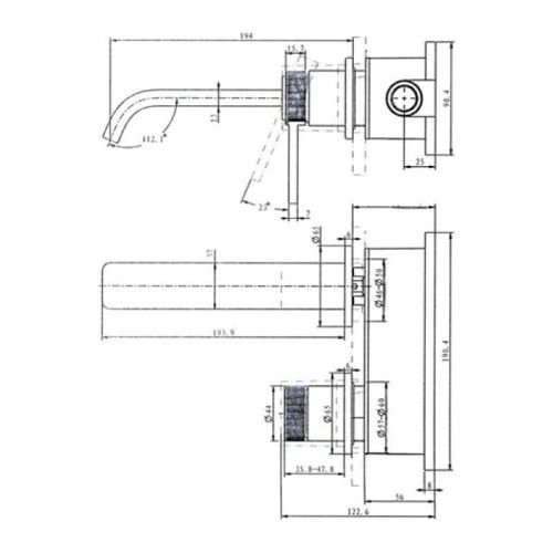 Смеситель для раковины Smartflow REBRICK SMF0102-R01BK настенный черный - фото 3