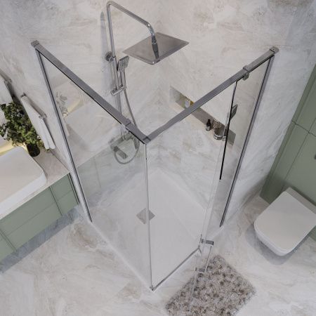 Душевой уголок Niagara Nova NG-6632-34 100х100 стекло прозрачное профиль хром без поддона