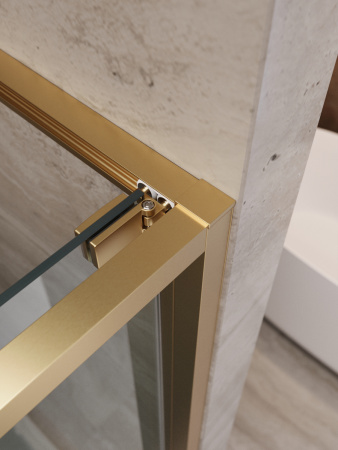 Душевая дверь Cezares LUX LUX-B-FS-1-100-C-BORO 100х195 стекло прозрачное профиль золото