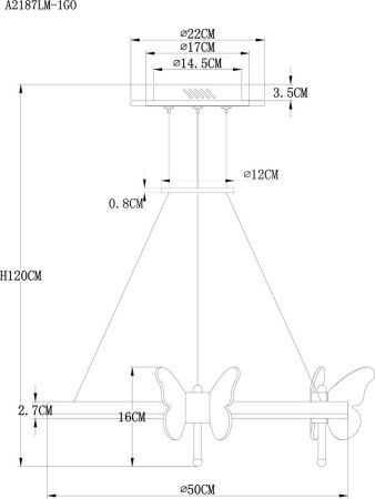 Светильник подвесной Arte Lamp Darcy (Дарцы) A2187LM-1GO