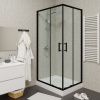 Душевой уголок Parly ZQ121B 120х80 стекло прозрачное профиль черный с поддоном
