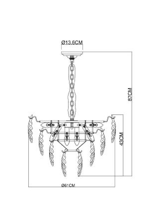 Люстра подвесная Arte Lamp Lilly (Лиллы) A4070LM-9GO