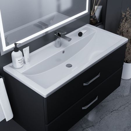 Раковина из искусственного камня Uperwood Foster 291020344 100х50 полувстраиваемая цвет белый