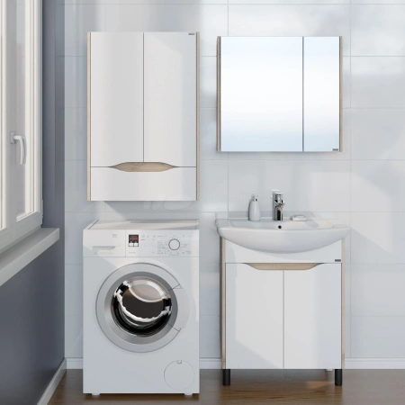 Зеркало-шкаф СанТа Сатурн 700372 70х70 подвесной цвет коричневый