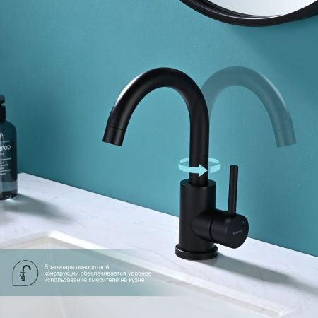 Смеситель для кухни Splenka S201 S201.13.06 на мойку черный