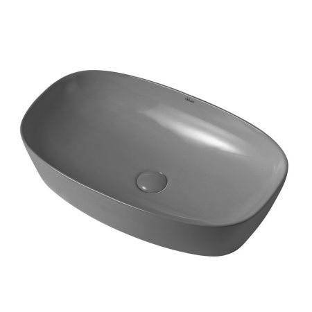 Раковина из сантехнического фаянса Abber RECHTECK AC2206MG 60х40 накладная цвет серый без отверстий под смеситель