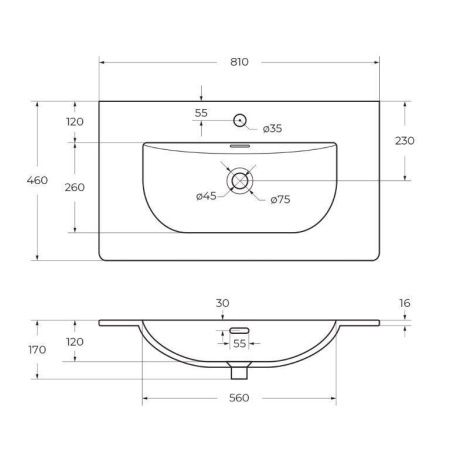 Раковина керамическая BelBagno Uno BB-8099-80 80х50 накладная цвет белый 1 отверстие под смеситель