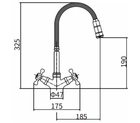 Смеситель для кухни D-Lin D151810-Q на мойку хром