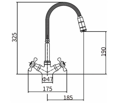 Смеситель для кухни D-Lin D156819-Q на мойку хром - фото 2