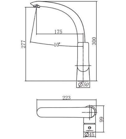 Смеситель для кухни Aquanet Arctic AF520-41СW на мойку белый/хром