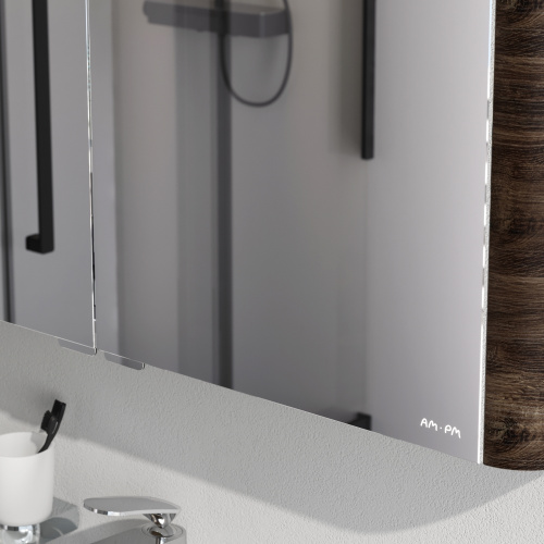 Зеркало-шкаф Am.Pm Sensation M30MCX1001NF 100х15х70 подвесной цвет орех - фото 5